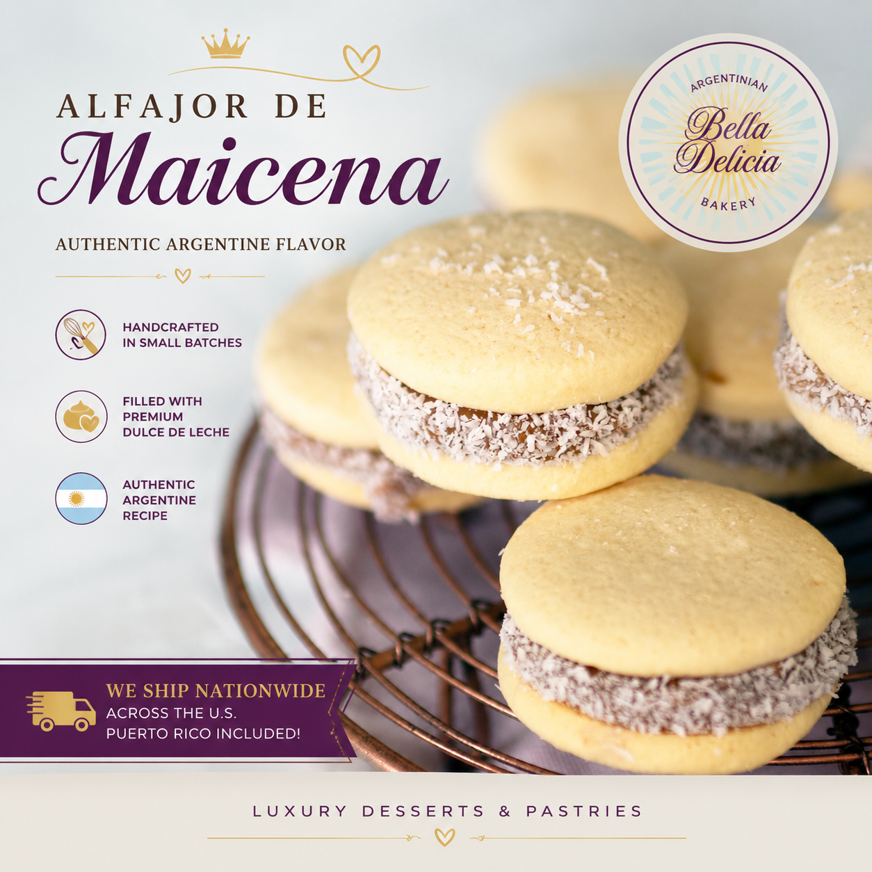 Alfajores de Maicena x12 unidades