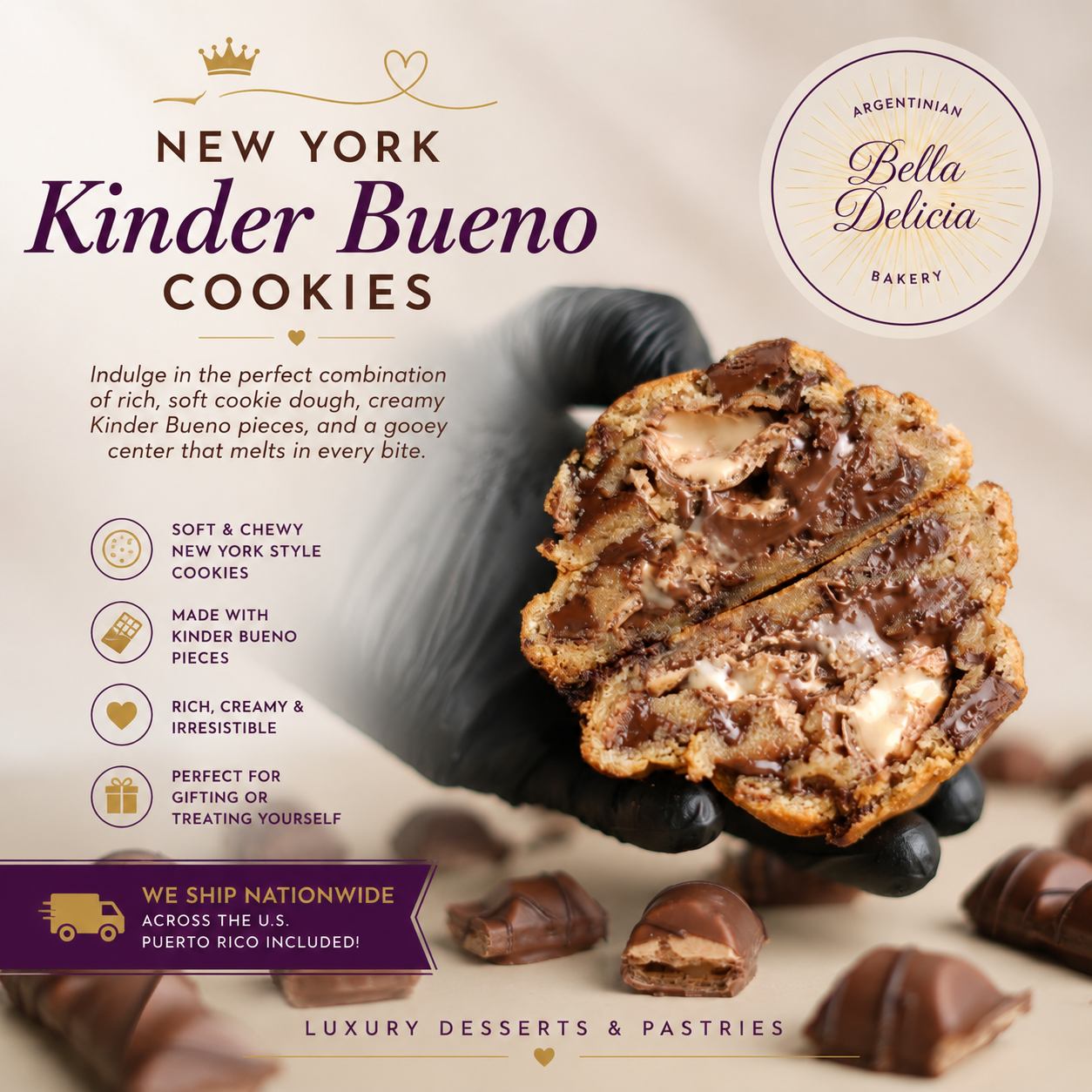 New York Kinder Bueno Cookie 🍪✨